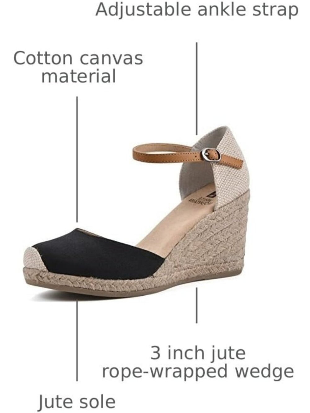 Stylish Women's Espadrille Wedge Sandals - Comfortable Summer Footwear - Picture 3 of 8